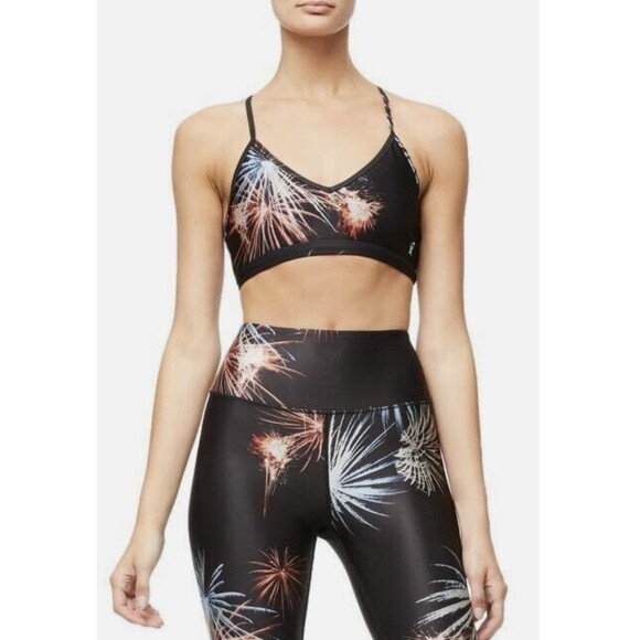 Good American Legging Sports Bra Set Sz 2=M Fireworks HR Ankle 4th of July - Picture 2 of 10